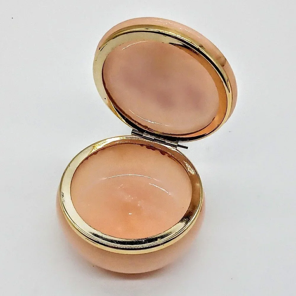 Vintage Lefton Pink Alabaster Italian Trinket Box
